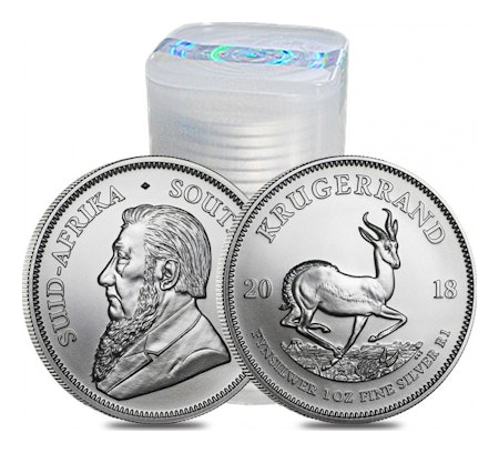 25 x 1 oz piece d'argent Krugerrand, Afrique du Sud 2024 (tube)